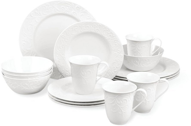 레녹스 오팔 이노센스 조각 큰 타원형 플래터 - 흰색, 16-Piece Place Setting, 1개