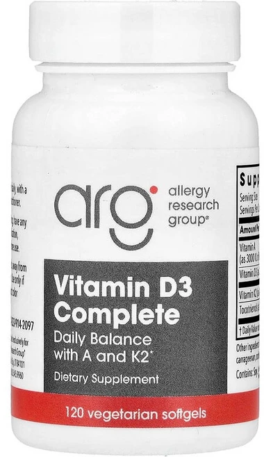 Allergy Research Group VitaminD3 Complete 베지 소프트젤 120정 Group (알러지 리서치 그룹), 120 개 - 쿠팡