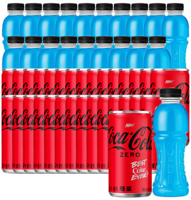 코카콜라제로 190ml x 30캔 + 파워에이드 마운틴 블라스트 무라벨 355ml x20페트, 30개