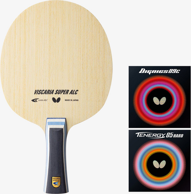 [임종훈 선수 세트] 버터플라이 비스카리아 슈퍼 ALC + 디그닉스 09C + 테너지 05 하드, FL(Flared 나팔모양, 비스카리아 슈퍼ALC + 디그닉스09C/테너지05 하드