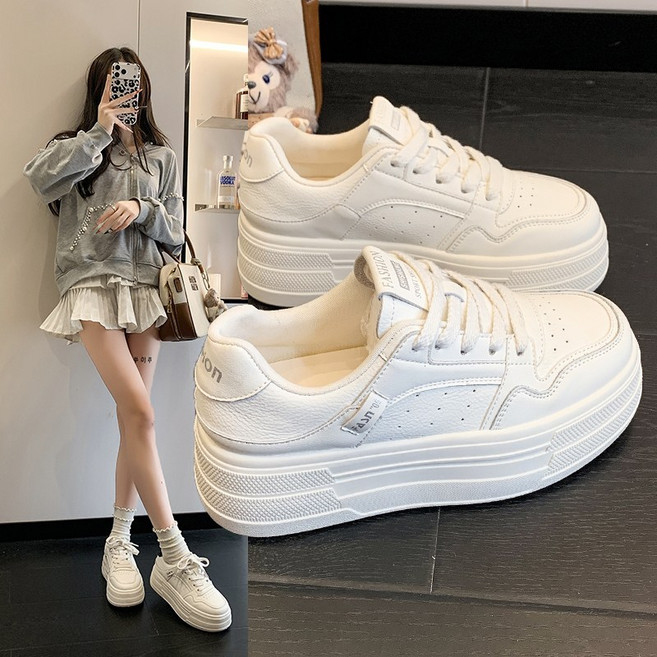 9위 - FvaBzon 여성 통굽 운동화 데일리 캐주얼 슈즈 5cm 키높이