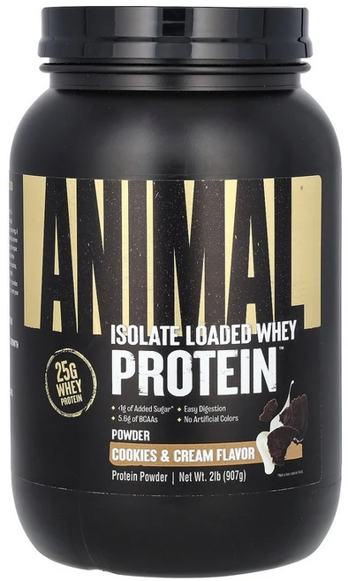 애니멀 Animal 분리물 로디드 유청 단백질 분말 쿠키 앤 크림 907g2lb123664원산지:기타, 907 g - 쿠팡
