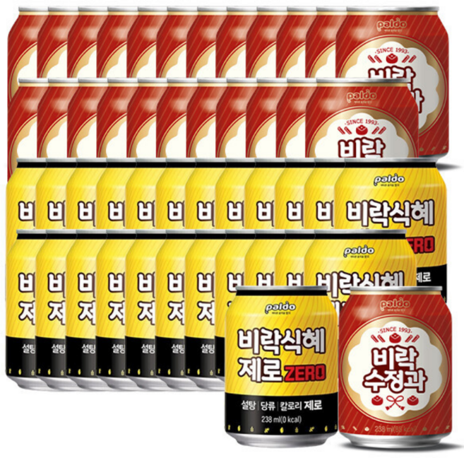 비락식혜제로 24개 + 수정과캔 24개