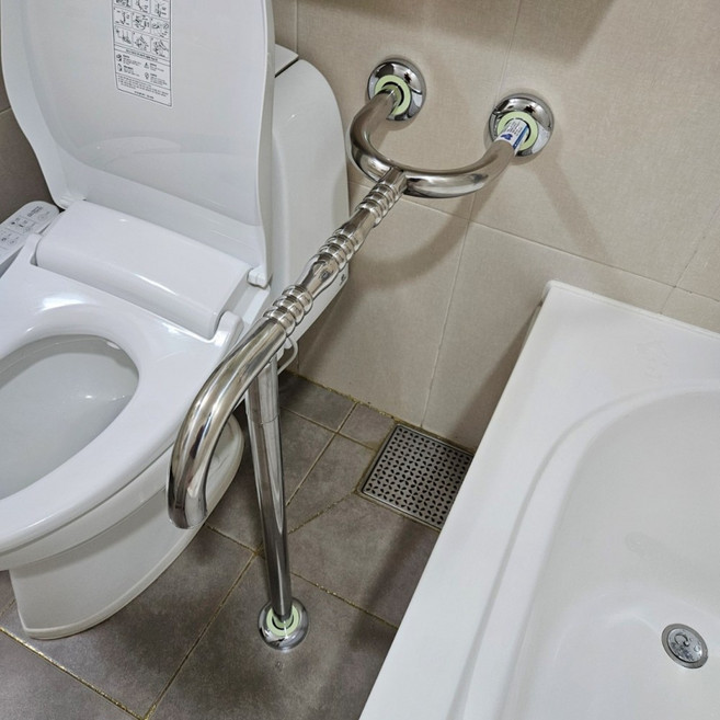 WA-T100 노인 장애인 세면대 안전손잡이 스테인리스 지지대 화장실 변기안전바 복지용구, 노인장기요양등급 구입(본인부담금 6%), 1개