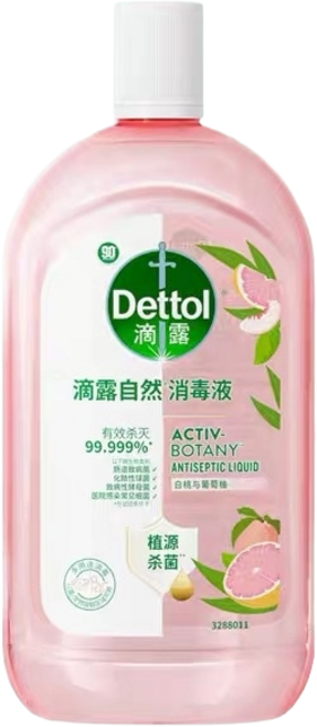 Dettol 滴露 自然消毒液 植源杀菌 白桃与葡萄柚, 1kg, 1個