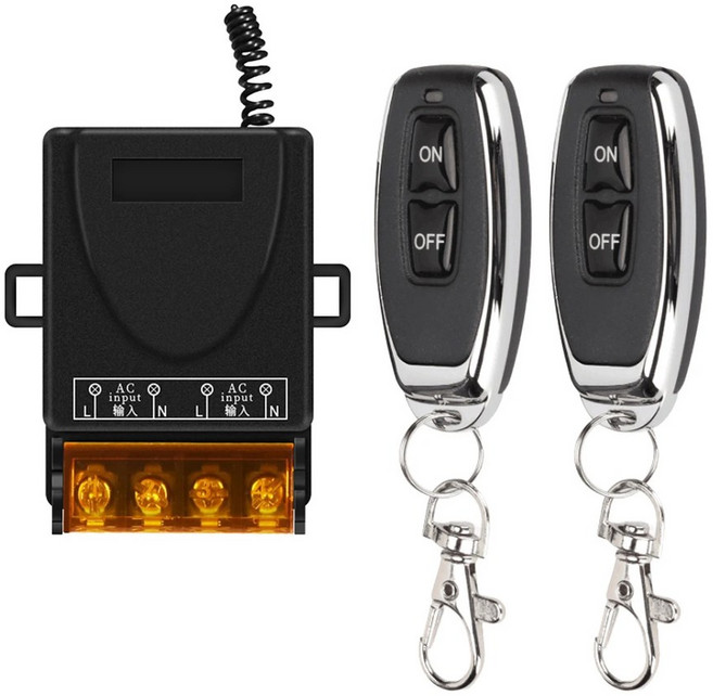 무선 RF 43 hz 원격 제어 스위치 AC75 220V 30A 송신기 12V On off 버튼 워터 펌프 모터 LED 조명, 1 ceiver 2 te, 1개