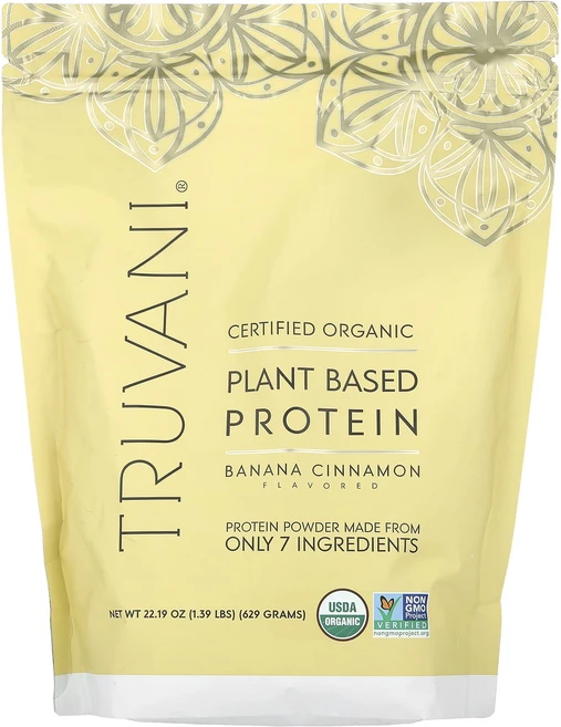 Truvani 식물성 단백질 바나나 계피 629g(1.39lb), Truvani식물성단백질바나나계피629g139lb, 1개 - 쿠팡