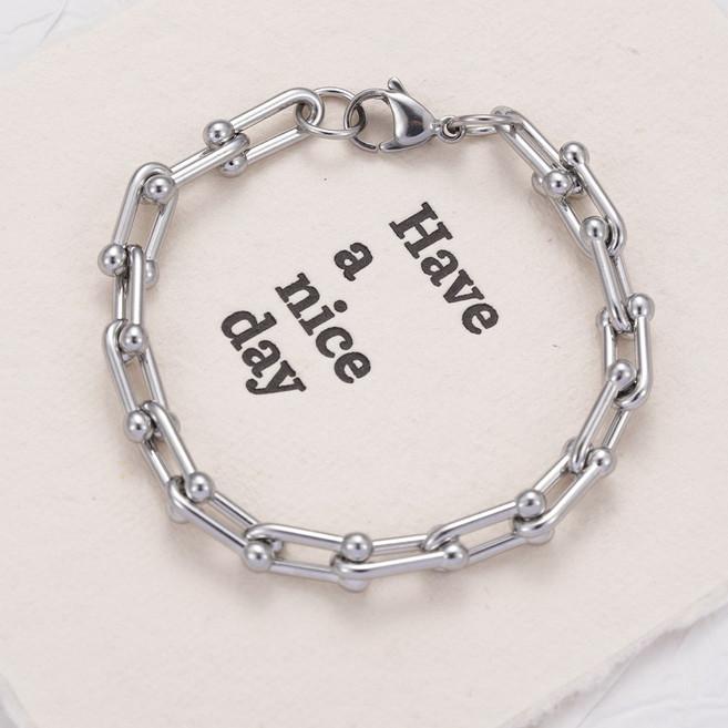 오누이디스플레이 하드웨어 스몰 링크 스털링 티타늄 팔찌