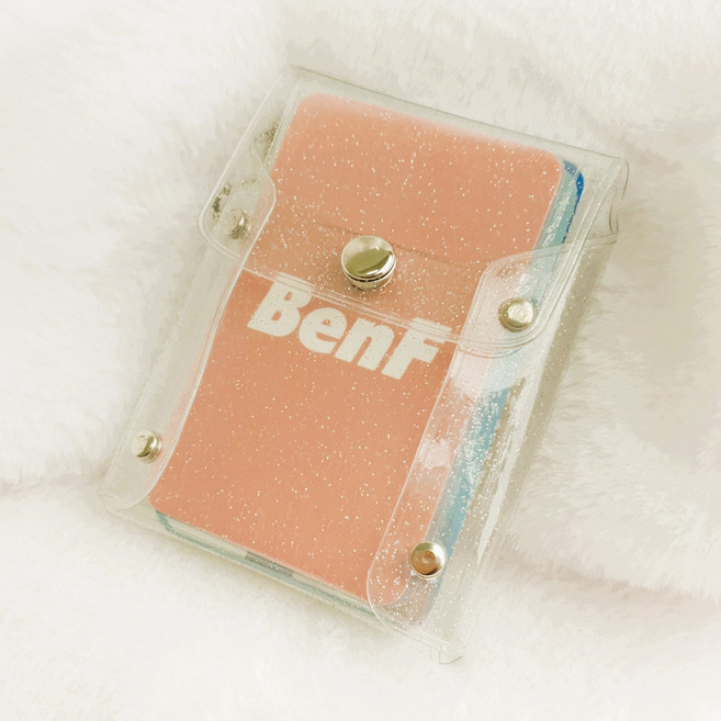BenF Case 글리터 PVC 카드 홀더 미니 소품 동전 현금 지갑 립스틱 파우치 케이스 보관, 1개, 투명