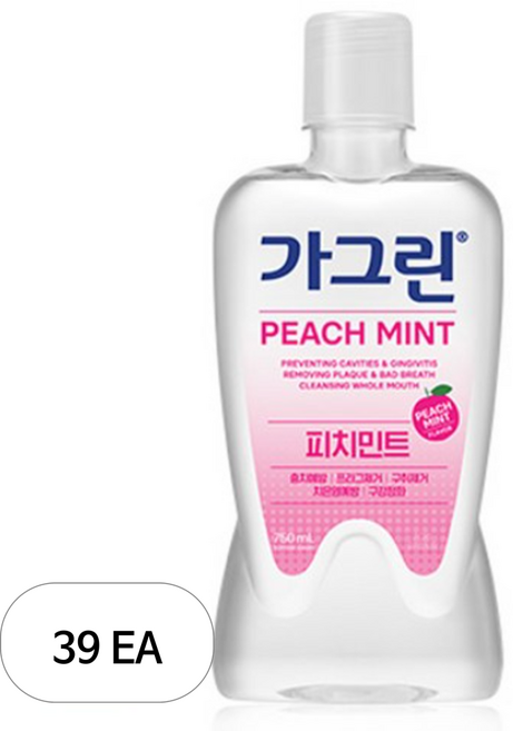 가그린 피치민트 구강청결제, 750ml, 39개