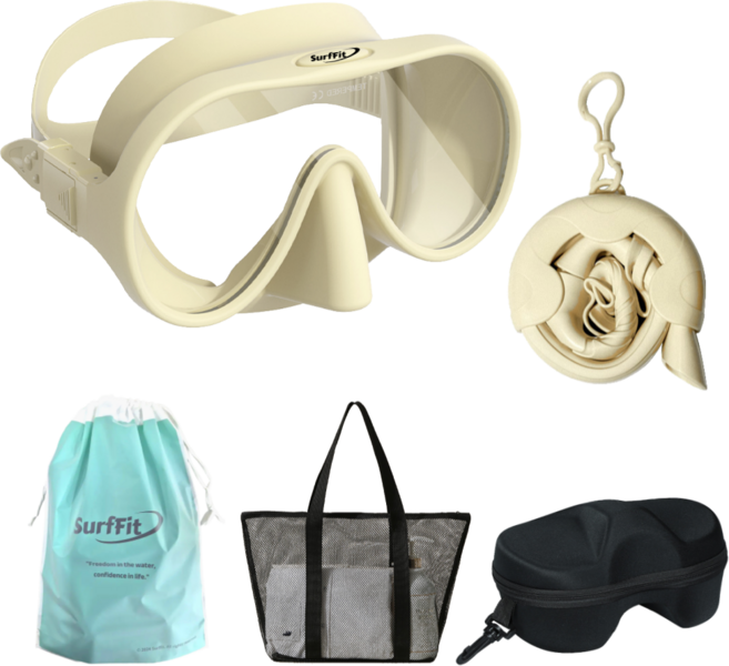 써핏 아쿠아틱 롤업 스노쿨링 장비 세트, 버터 크림