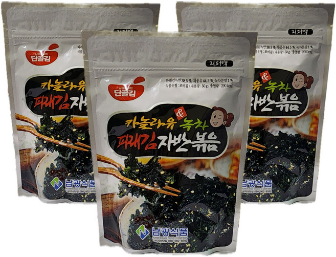 [남광식품] 카놀라유&녹차 파래김 자반볶음 50gX3P, 150g, 1개
