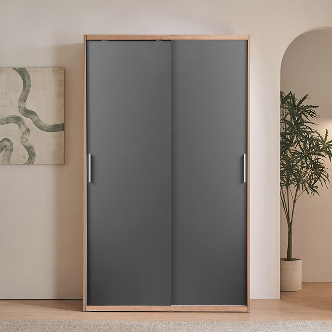 파로마 이즈 데이브 800/1200 슬라이딩 옷장, 내추럴-그레이, 01_1200 긴옷행거 슬라이딩 옷장 IFO131