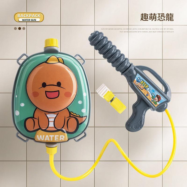 SAD 兒童揹包水槍玩具 抽拉式, 恐龍 1.5L揹包水槍, 1個