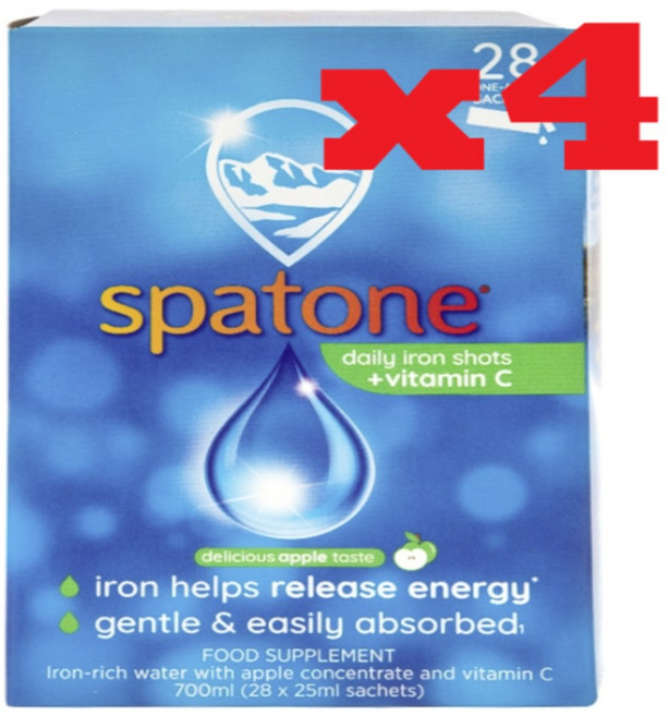 영국 28개입 4팩 스파톤 액상 철분 + 비타민 C 사과맛 Spatone Apple Liquid Iron Supplement, 4개, 700ml