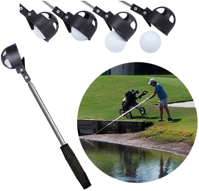 골프공 픽업 회수기 공수거기 리트리버 공수거 막대, 1개, 검정