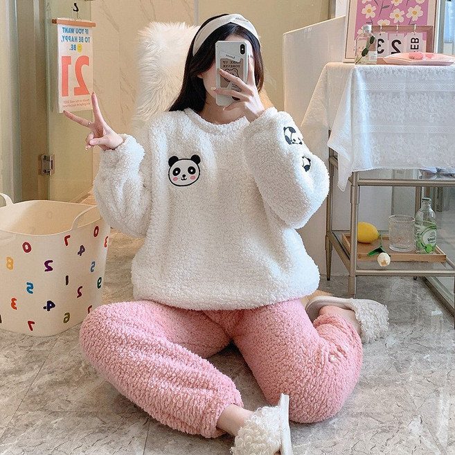 파자마 홈웨어 잠옷 여자 가을 겨울 귀엽다 만화