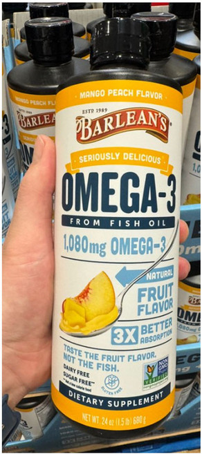 Barlean's 오메가3 from Fish Oil 망고피치 Smoothie 1 080 mg, 1개, 680g