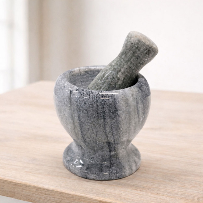 전통 옥절구+공이 set 회색 l 돌절구통 마늘빻기 생강 으깨기 양념다지기 약절구 손절구 다용도 주방 가정용 식당 깨갈이