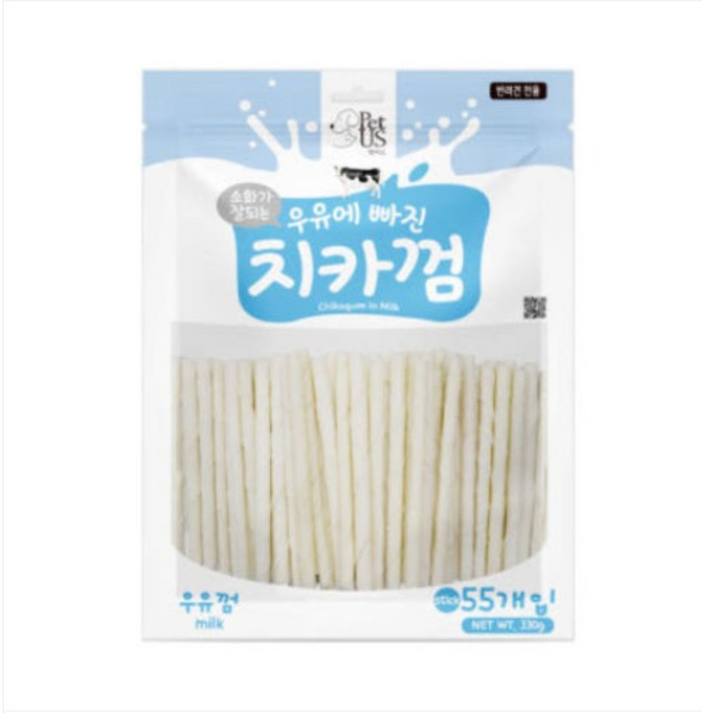 펫어스 강아지 치카껌 간식, 330g, 1개, 우유