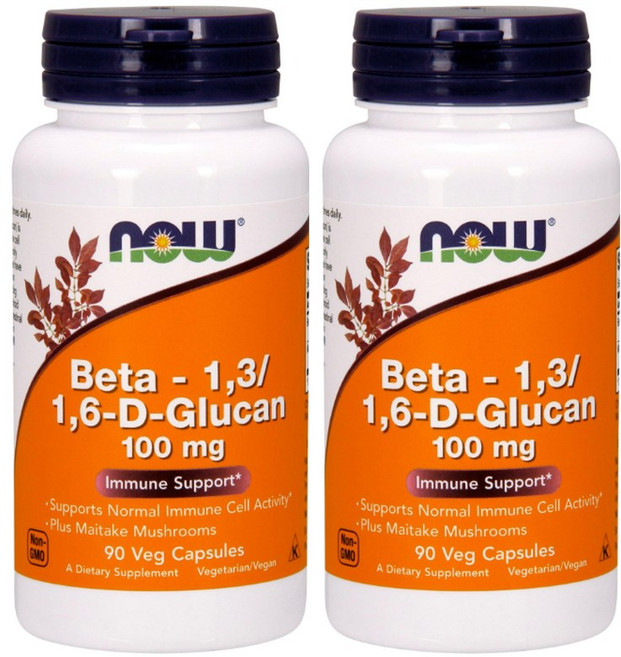 나우푸드 베타-1:3/1:6-D-글루칸 100mg 베지 캡슐, 2개, 90정