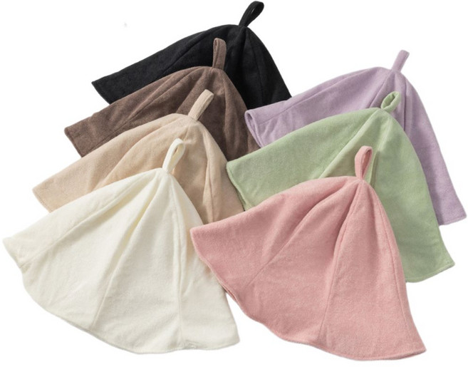 보스케 극세사 사우나 모자 온천여행 스파햇, 1개, 화이트