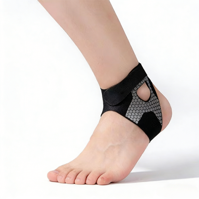 스포츠용 발목 보호대는 각종 스포츠에 적합하며 얇고 통풍이 잘 되는 디자인입니다., 블랙, 2개