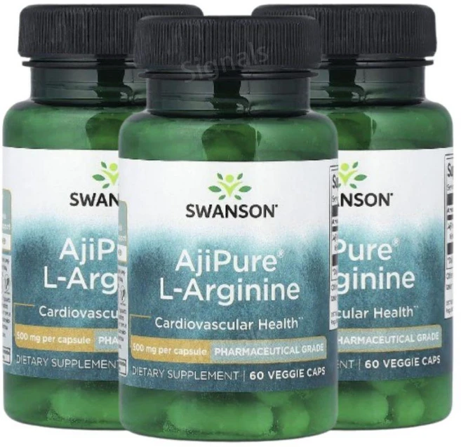Swanson AjiPure L-아르기닌 500mg L-Arginine, 60베지캡슐 x 3개, 3개, 60정 - 쿠팡