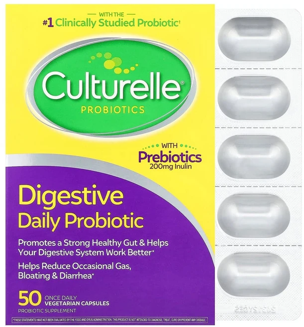 컬쳐렐 다이제스티브 데일리 프로바이오틱스 100억 CFU 50 캡슐 유산균, 50정, 1개 - 쿠팡