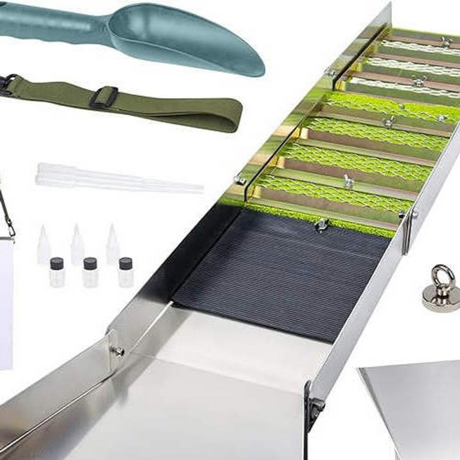 슬립골드슬롯 채취장비 사금 슬루이스 도구 채집 패닝 휴대용, 02.골드슈트 전체세트