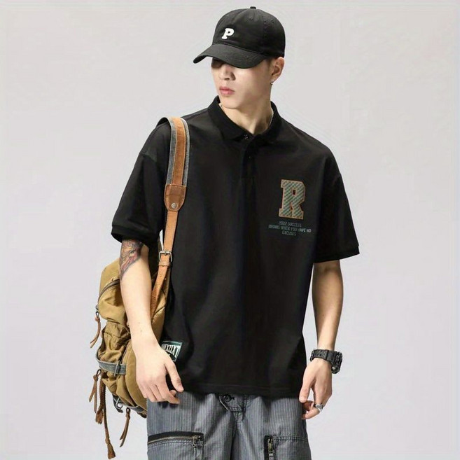 남성 반팔티 여름캐주얼 프린팅 카라 티셔츠