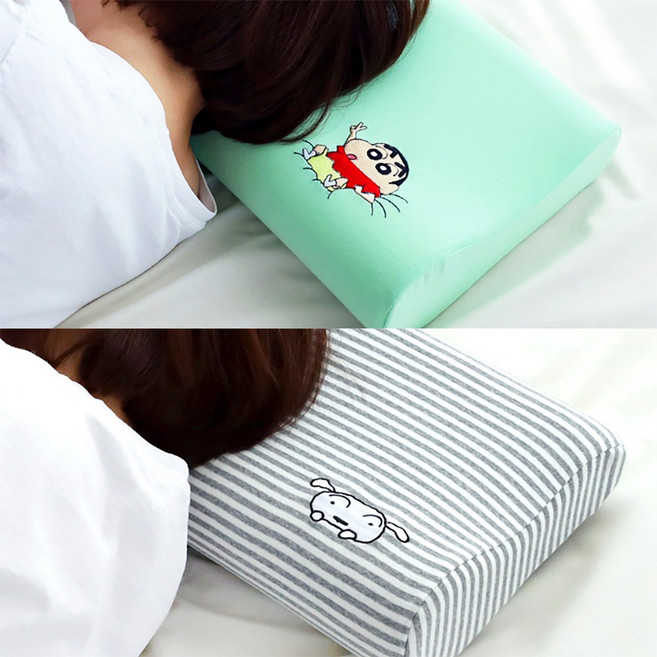 짱구 메모리폼베개 2중 택1 애착쿠션 생일 기념일 집들이 선물 추천, 짱구)빼꼼흰둥이메모리폼베개