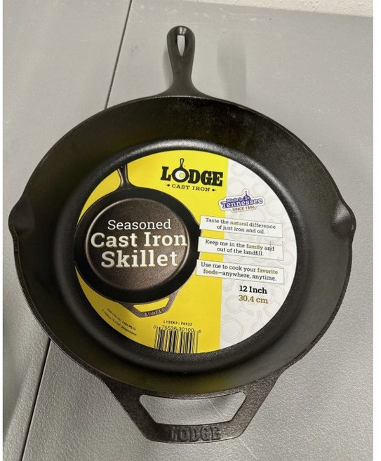 LODGE 鑄鐵平底鍋 預先開鍋, 1個, 12吋