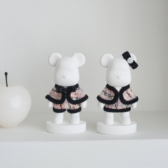 결혼선물 집들이선물 웨딩선물 곰돌이커플 석고방향제 세트, 리필향-가든파티(석고-무향)