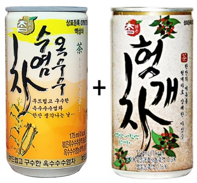 참맑은 헛개차 175ml(30캔) + 참맑은 옥수수수염차 175ml(30캔), 60개, 175ml