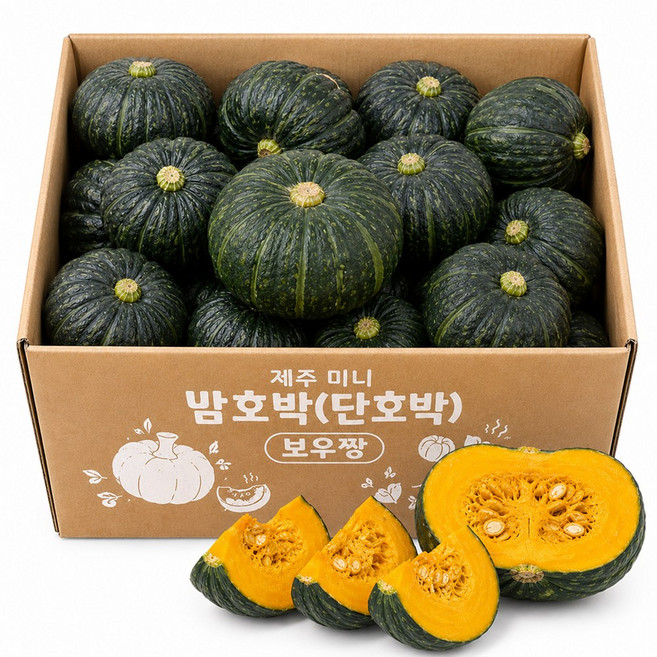 삼시세끼연구소 꿀뚝뚝 제주 미니 밤호박 보우짱 밤 단호박 산지직송, 5kg(소과), 1개