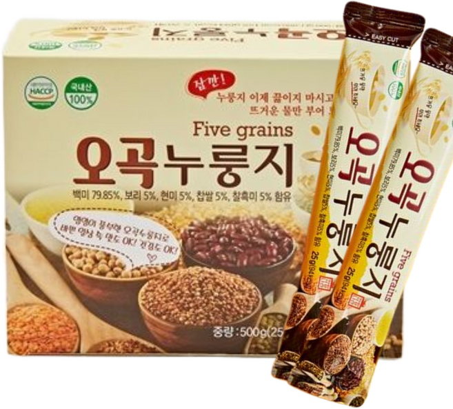 100%국산 구수하고 든든한 오곡누룽지스틱 /숭늉차/누룽지차/누룽지물, 20개, 25g