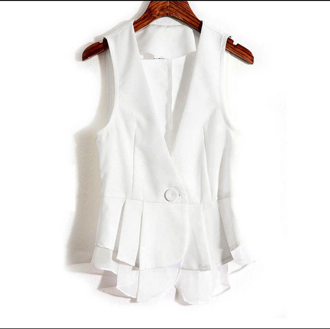 여성 슬림핏 정장 베스트 쉬폰 베스트 조끼 women's vest