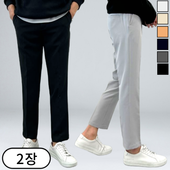 [1+1] 남성용 스판 밴딩 일자핏 슬랙스 빅사이즈 (3637-2)