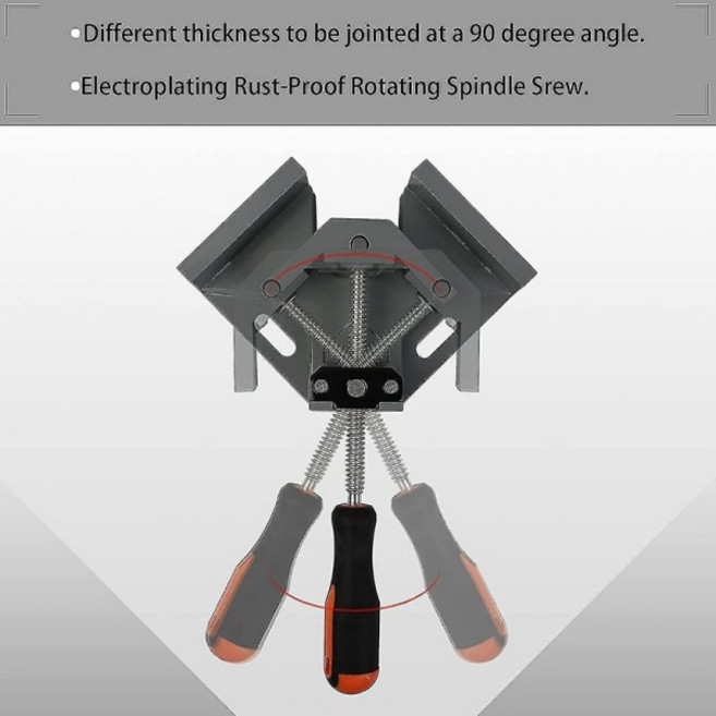 문짝지그 90도 클립 용접 목공 직각 클램프 프레임 코너 바이스 작업대 알루미늄 합금, 01 실버