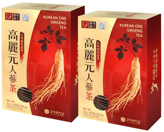 고려 고려원 인삼차 100+100포 총200포 과립차, 3g, 100개입, 2개