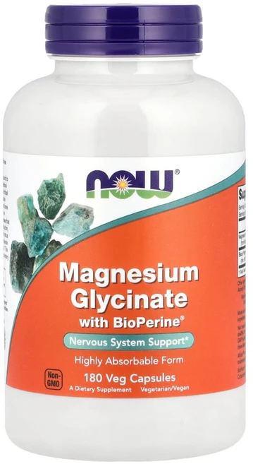 나우푸드 Magnesium Glycinate With BioPerine® 180 Veg Capsules, NOW01287, 1개, 180정 - 쿠팡