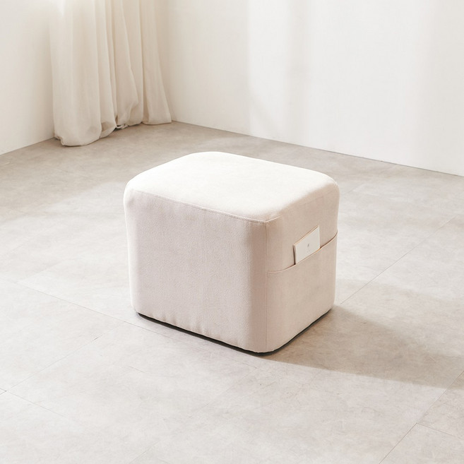 [마리베] 카멜 생활발수 패브릭 스툴, 아이보리(10333BST)