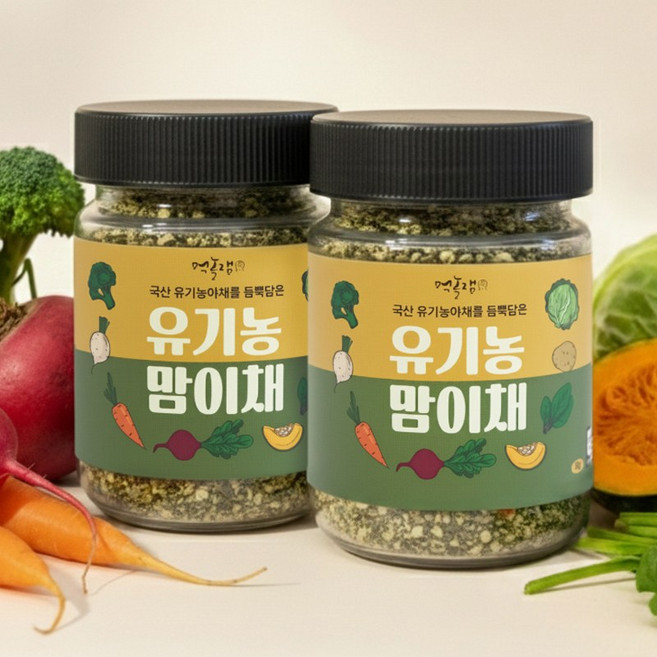 국산 유기농 100% 맘이채 순수 야채 가루, 2개, 50g