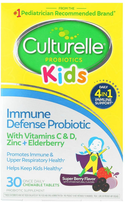 컬처렐 어린이용 프로바이오틱 슈퍼 베리 하루 한 번 츄어블 30정, 1개