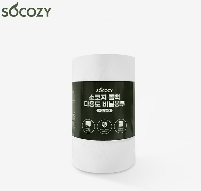 소코지 쓰레기봉투 분리수거 재활용 비닐봉투 배접, 5개, 40L