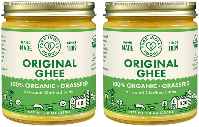Pure Indian Foods 퓨어인디안푸드 오가닉 기버터 220g 2팩, 2개