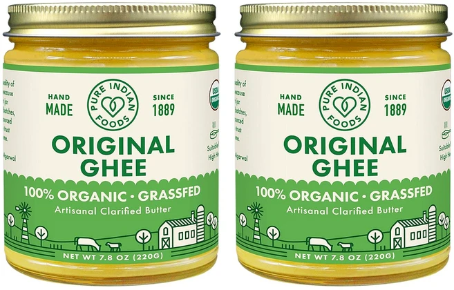 Pure Indian Foods 퓨어인디안푸드 오가닉 기버터 220g 2팩, 2개 - 쿠팡