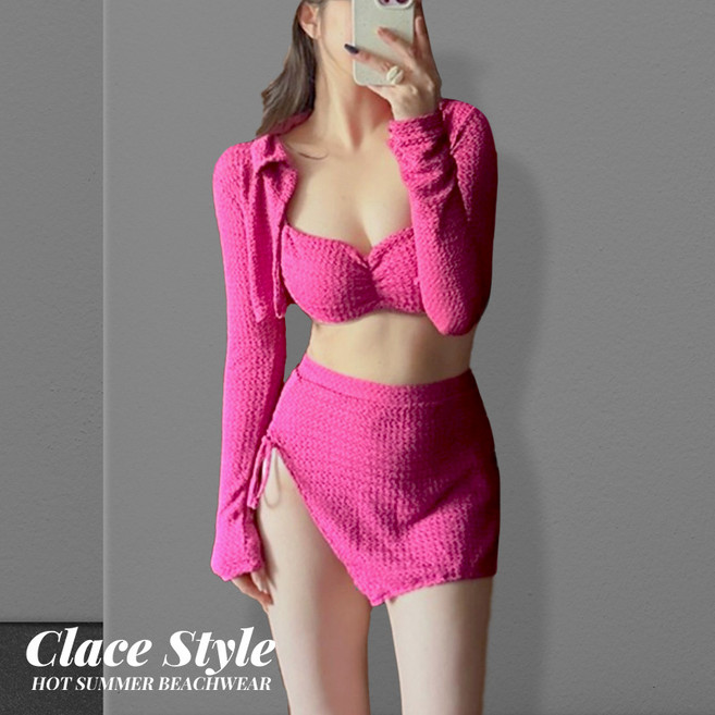 클레이스 테스 비키니 + 스커트 + 가디건 4PCS세트