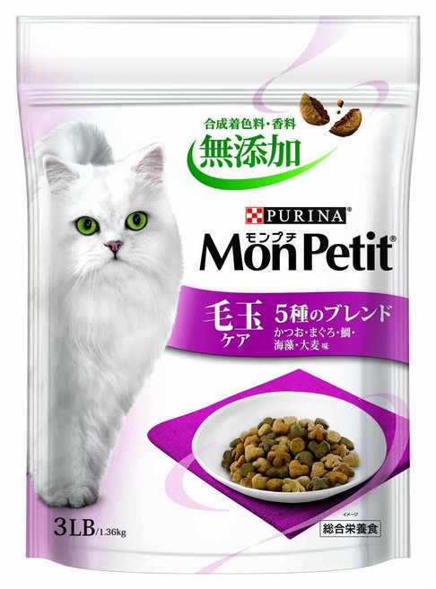 PURINA Mon Petit貓糧 五種風味混合 無添加, 毛玉, 1.36kg, 1袋